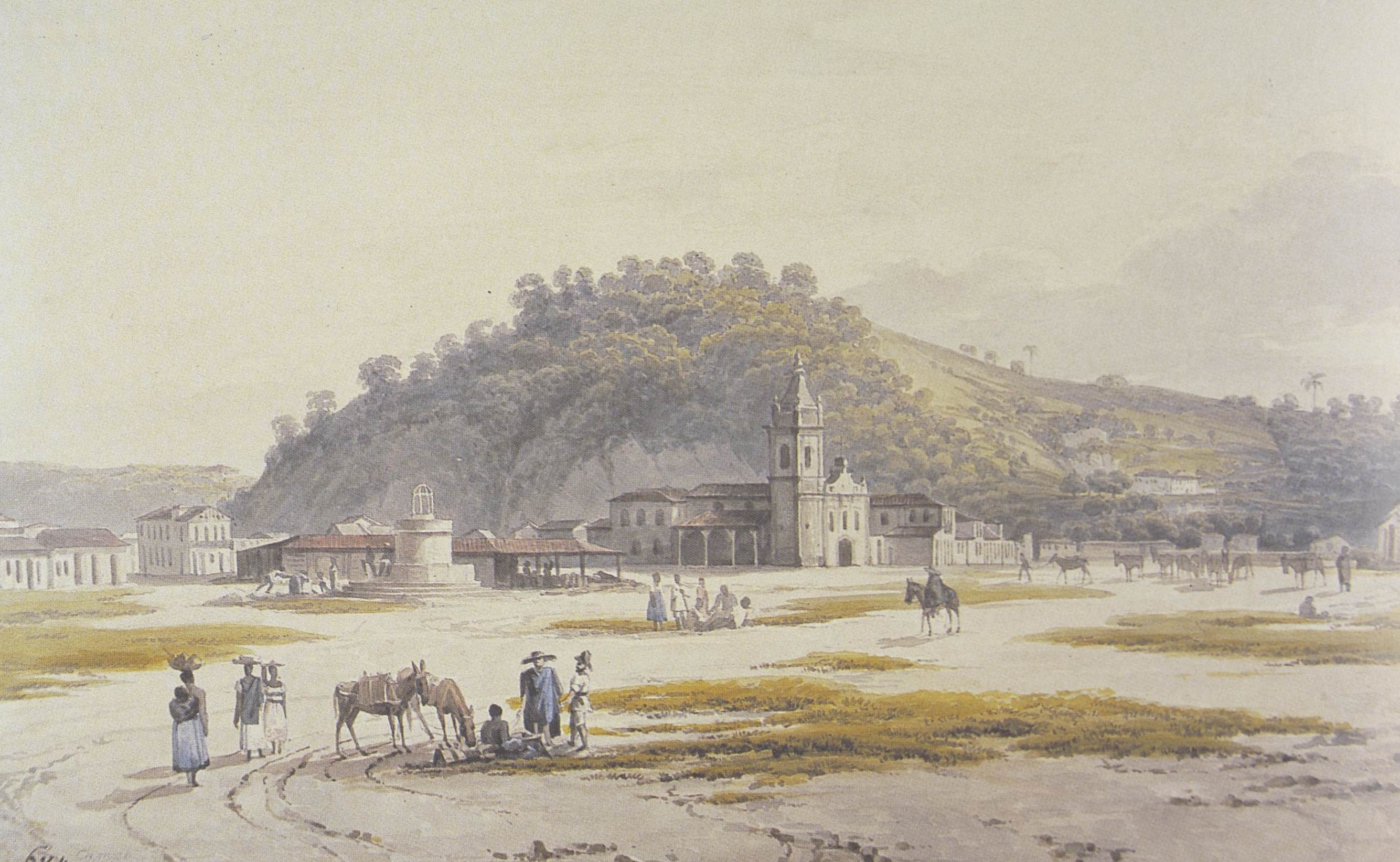 Campo de Santana, em aquarela de Ender, onde se localizava o quartel-general que abrigou a primeira sede do Conselho Supremo Militar e de Justiça, séc. XIX