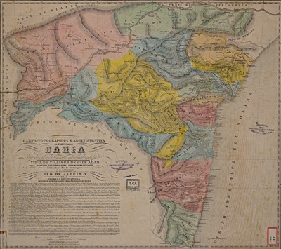 Carta topográfica e administrativa da província da Bahia, 1857.