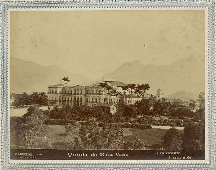Vista da Quinta da Boa Vista, sede do Museu Nacional desde 1892. Fotografia de Juan Gutierrez de Padilla [1894]