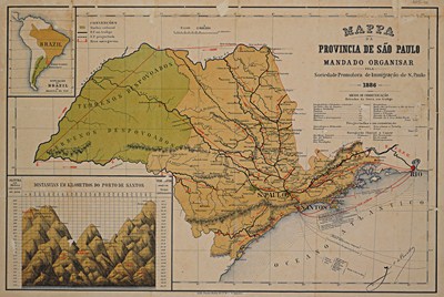 Mapa da província de São Paulo mandado organizar pela Sociedade Promotora de Imigração de São Paulo, 1888.