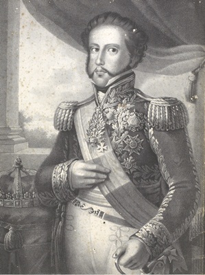 Gravura de d. Pedro I, o imperador responsável pela instituição do Poder Moderador no Brasil.