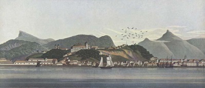 Botica Real Militar (1808), anexa ao Hospital Militar, instalado no antigo Colégio dos Jesuítas no Morro do Castelo, Rio de Janeiro.