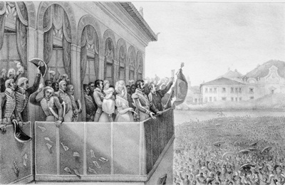 Aclamação de d. Pedro, 1º Imperador do Brasil, no Campo de Santana, Rio de Janeiro.