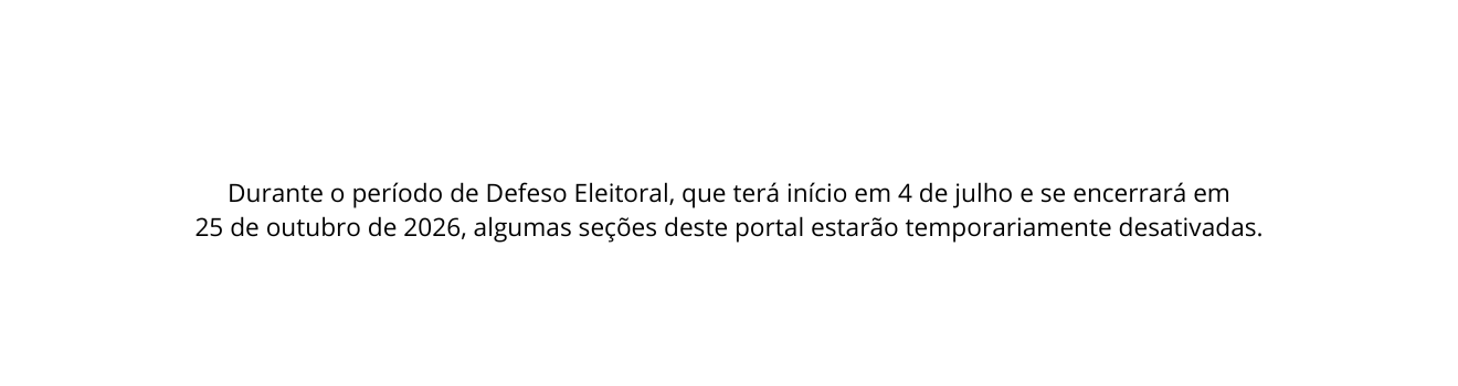 Aviso Defeso Eleitoral 2026