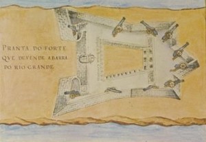 Planta do Forte dos Reis Magos, que ilustra o códice Razão do Estado do Brasil, 1812   